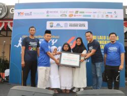 Sambut Hari Lalu Lintas Bhayangkara ke – 69 Tahun 2024, Satlantas Polres Kediri Kota Gelar Charity Run Yatim Mandiri